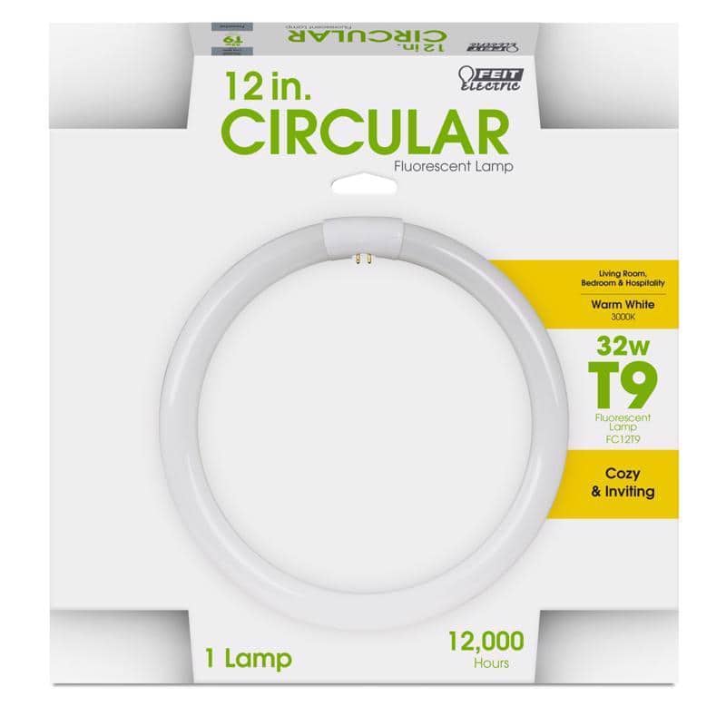 FEIT ELECTRIC - 32 W T9 12 in. D X 12 in. L Circline Fluorescent Bulb Warm White Circular 3000 K 1 pk
