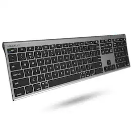 Macally - Wireless Bluetooth Keyboard for Mac - Compatible Apple Keyboard or MacBook Pro/Air, iMac - Space Gray