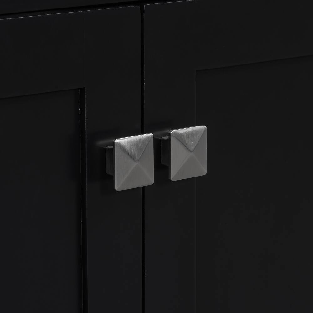 Alt View 9. Loheer - Loheer 30 Inch Black Bathroom Vanity with Ceramic Sink, Freestanding Single Sink Vanity with 2 Doors and Flip-Out Drawer - Black.