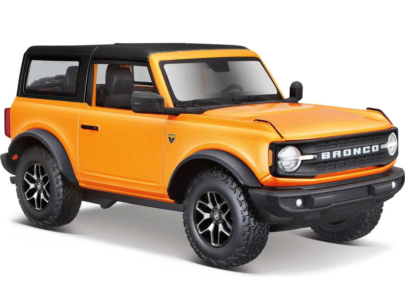 Alt View 1. Maisto - 2021 Ford Bronco Badlands Orange Metallic with Black Top "Special Edition" 1/24 Diecast Model Car by Maisto.