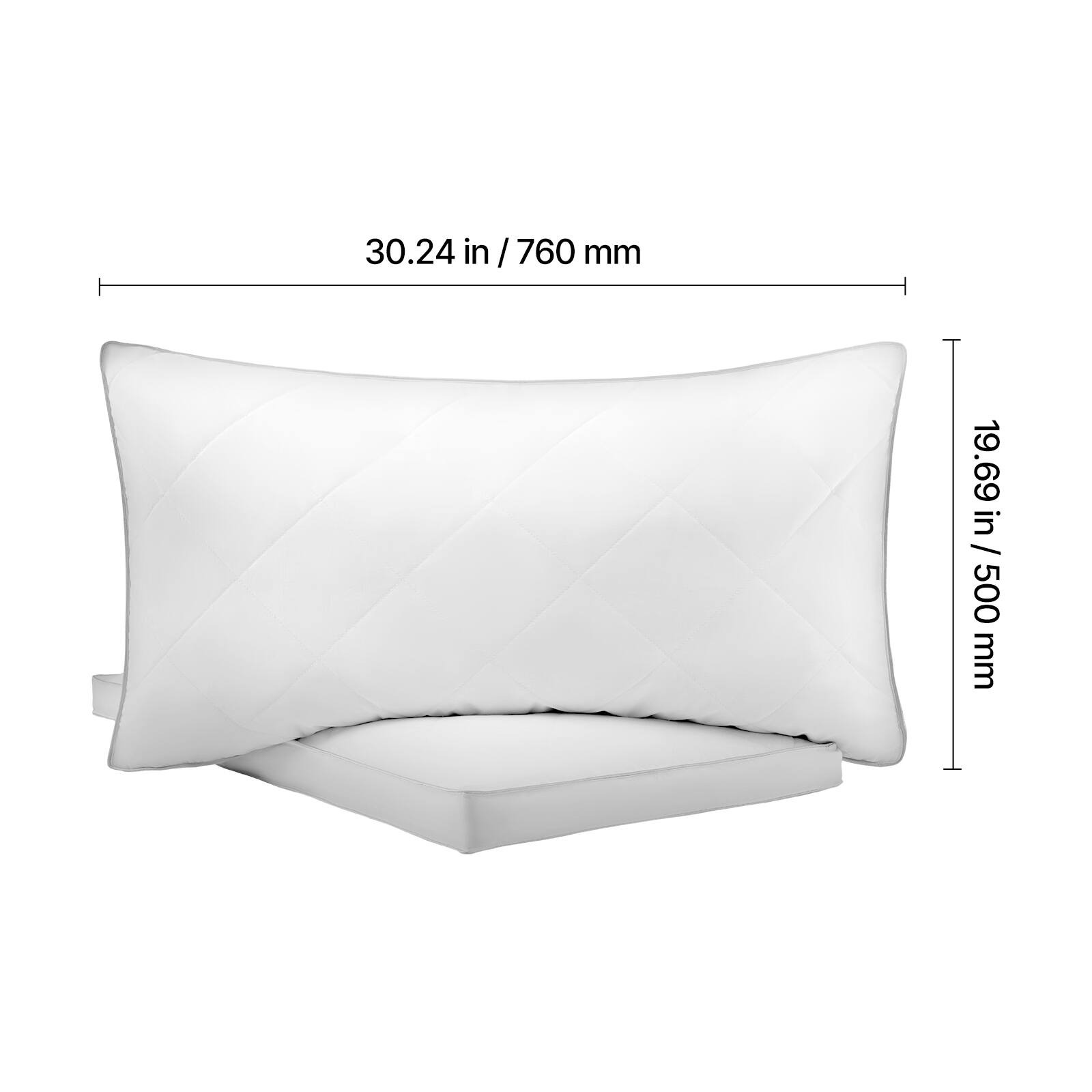 30.24 in / 760 mm  
19.69 in / 500 mm