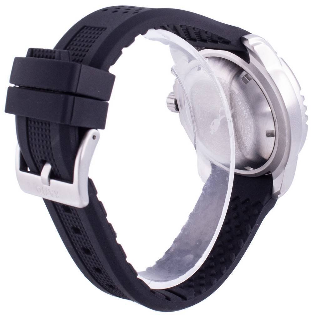 Back. RATIO - FreeDiver Helium-Safe 1000M Sapphire Automatic 1068HA90-34VA-RED Men's Watch - black and red.