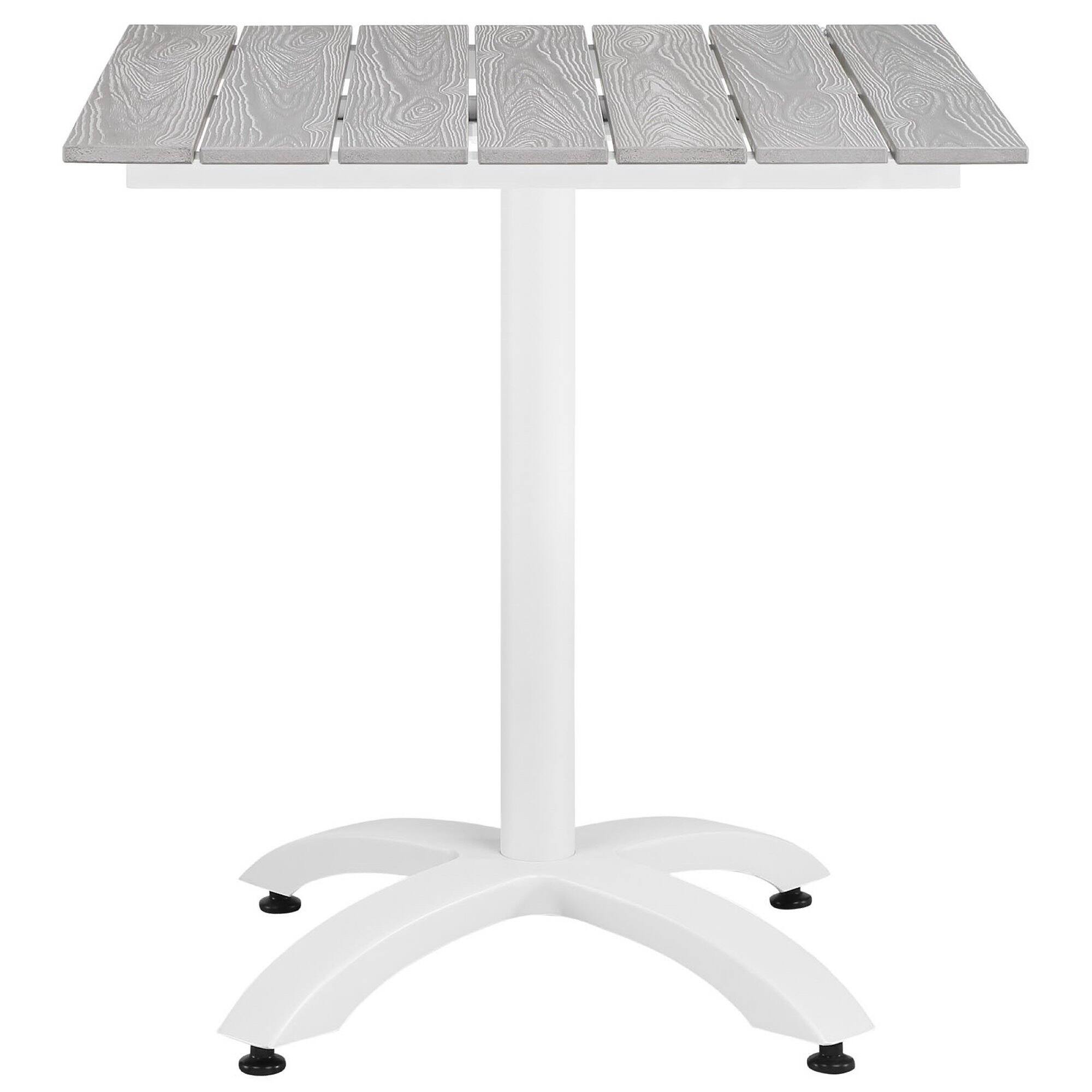 Angle. Modway - Maine 28" Outdoor Patio Dining Table by Modway - White Light Gray.