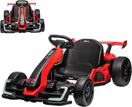 Homhougo - 24V Electric Go Kart for Kids,Powerful Drift Kart with Adjustable Seat, 2x150 Motor, 8.5 Mph Speed, 4 Speed Modes