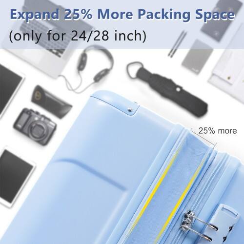 Expand 25% More Packing Space  
(only for 24/28 inch)