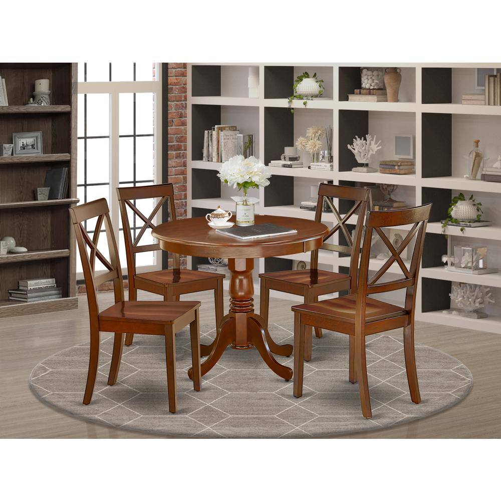 East West Furniture Dining Room Set Mahogany Brown - Best Buy