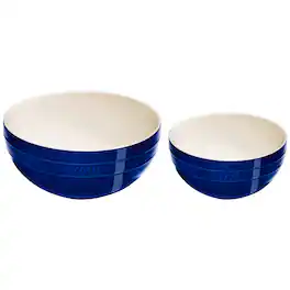 Staub - Ceramic 2-pc Nested Mixing Bowl Set - Dark Blue