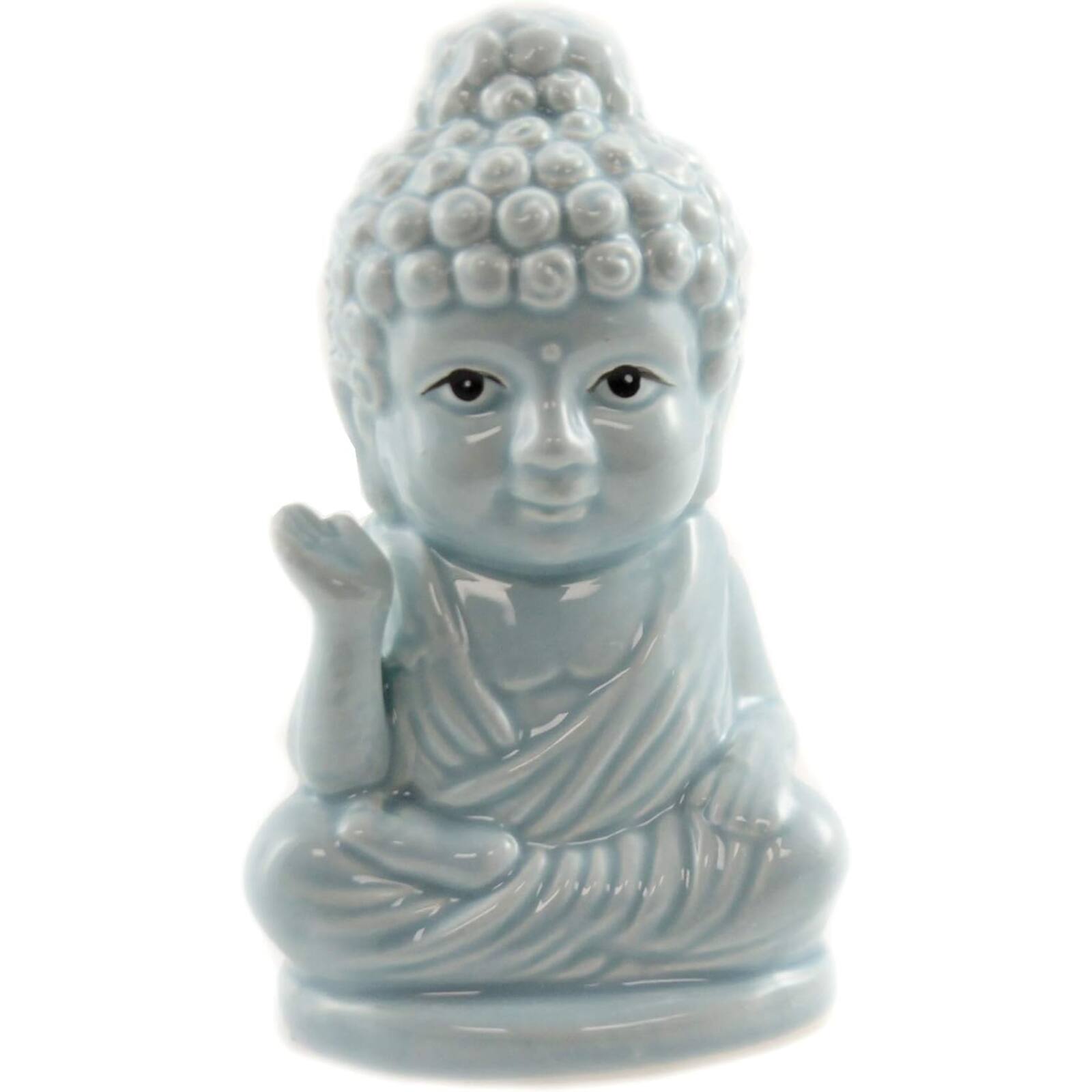 Left. Pacific Trading - Sitting Buddha Ceramic Salt and Pepper Shaker Set - Multicolor.