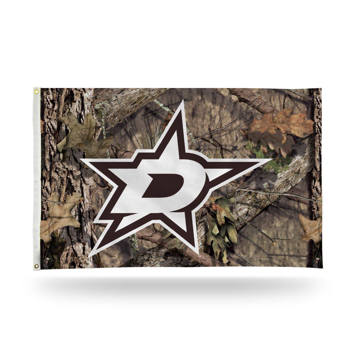 Front. Rico Industries - Dallas Hockey Stars Indoor Outdoor Camo Look 3x5 Banner Flag - Multi.