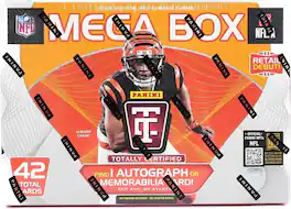 2024 Panini Totally Certified Football 6-Pack Mega Trading Card Box (One Autograph or Memorabilia Card Per Mega Box)