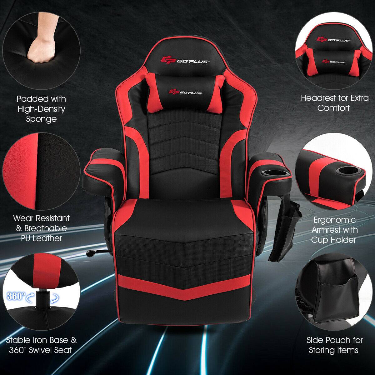 60PLUS  
GOPLUS  
SOPLUS  
Padded with High-Density Sponge  
Headrest for Extra Comfort  
Wear Resistant & Breathable PU Leather  
Ergonomic Armrest with Cup Holder  
360° Stable Iron Base & 360° Swivel Seat  
Side Pouch for Storing Items