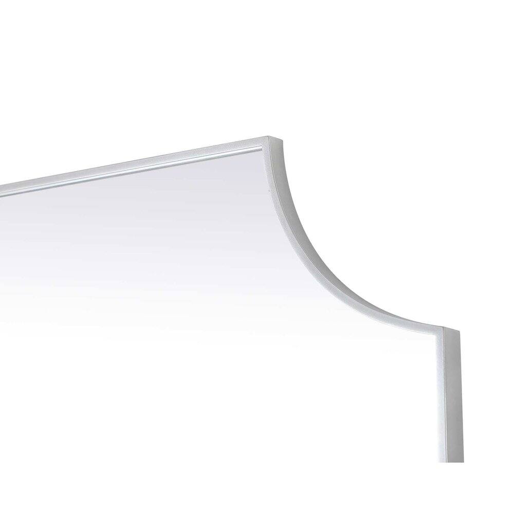 Back. Elegant Kitchen and Bath - Notched Metal Mirror 36x42 inch in Silver - Silver.