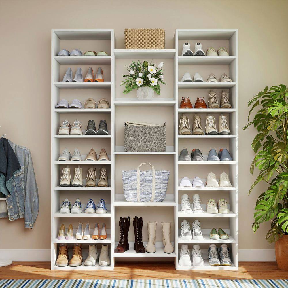 Kadyn 14 Tier Shoe Rack, Shoe Storage Cabinet with 22 Open Cubbies