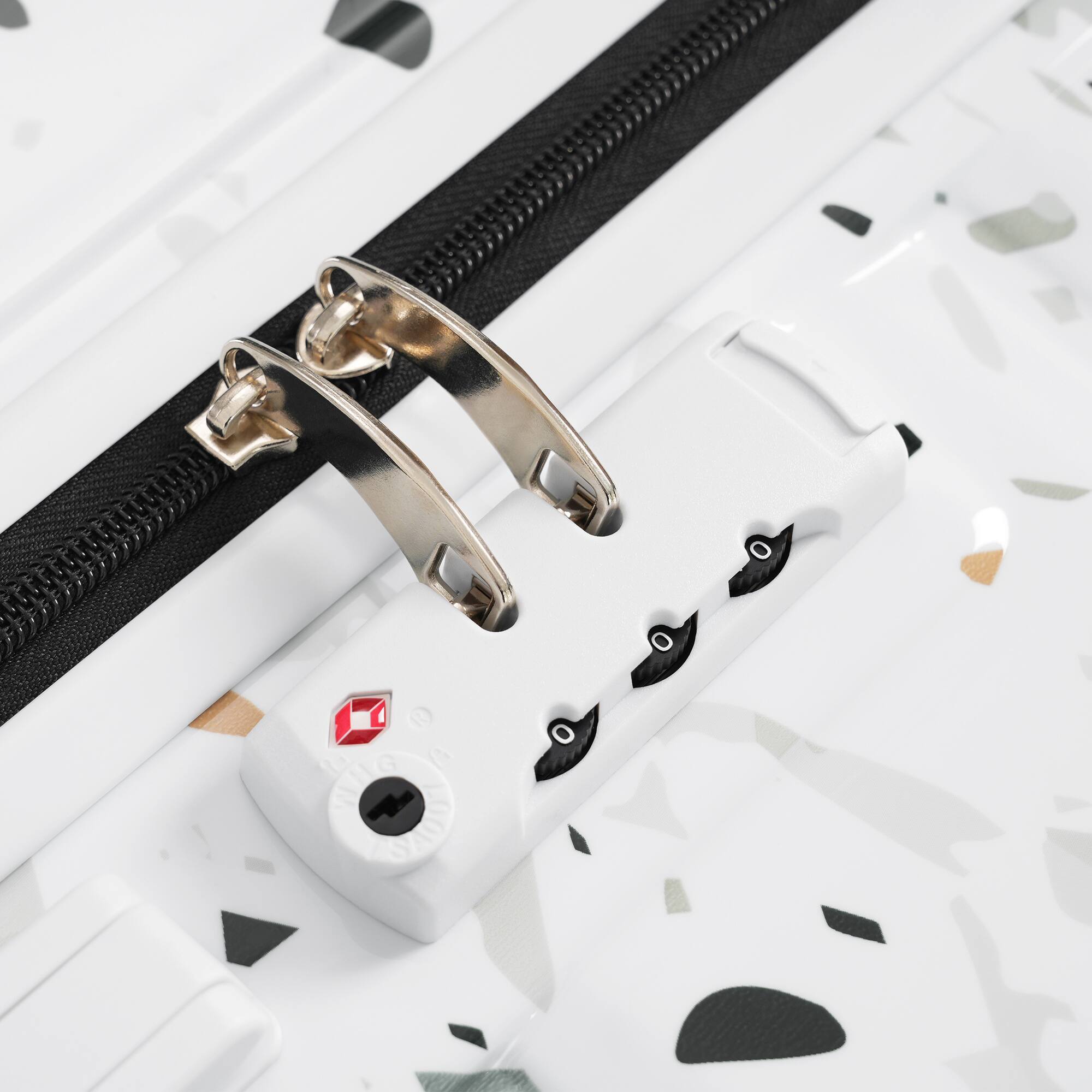 Alt View 7. Ecooso - 20/24/28-Inch 3-Piece Lightweight Hardshell Luggage Set with USB Port, Spinner Wheels, and Side Hooks - White.