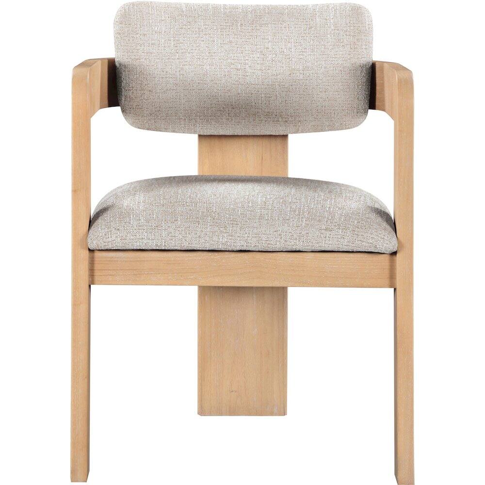 Alt View 2. Meridian Furniture - Sacha Beige Linen Textured Fabric Upholstered Dining Chair, Set of 2 - Brown.