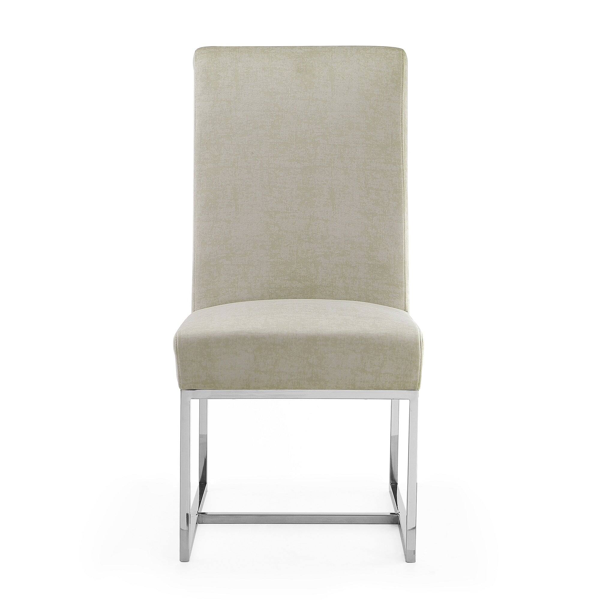Back. Manhattan Comfort - Element Modern Metal Velvet Dining Chair - Champagne.