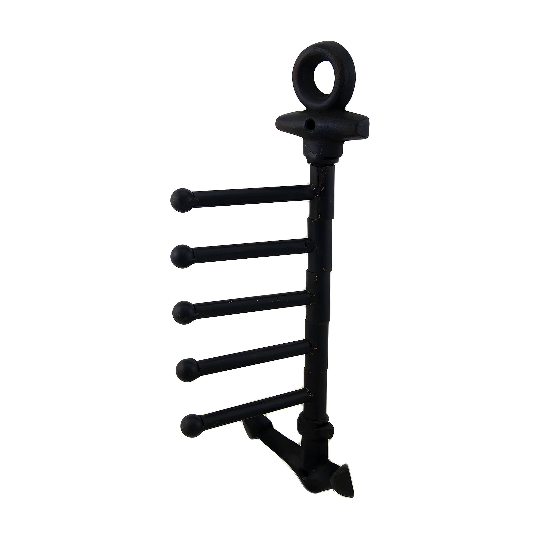 Alt View 1. Zeckos - Cast Iron Nautical Anchor Pivoting Wall Hook - Black.