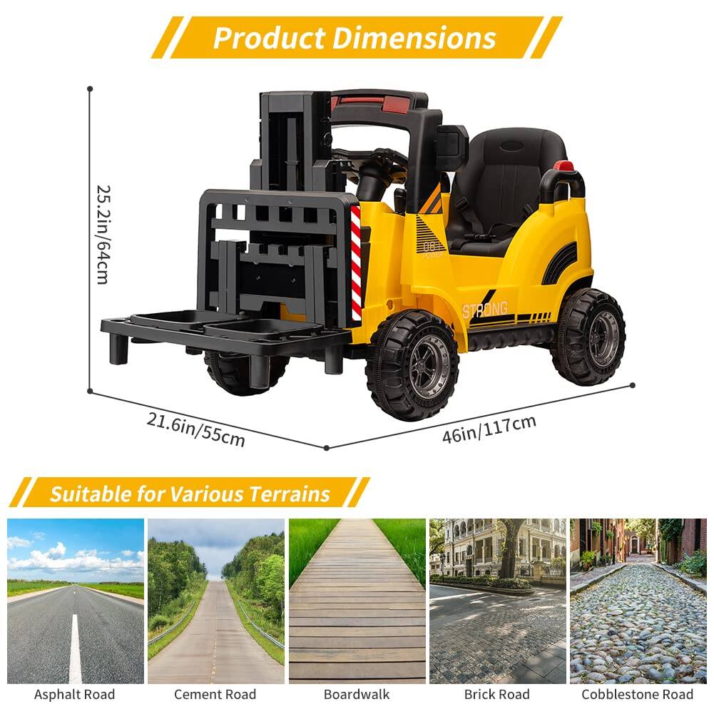 Product Dimensions  
25.2in/64cm  
21.6in/55cm  
46in/117cm  

Suitable for Various Terrains  
Asphalt Road  
Cement Road  
Boardwalk  
Brick Road  
Cobblestone Road