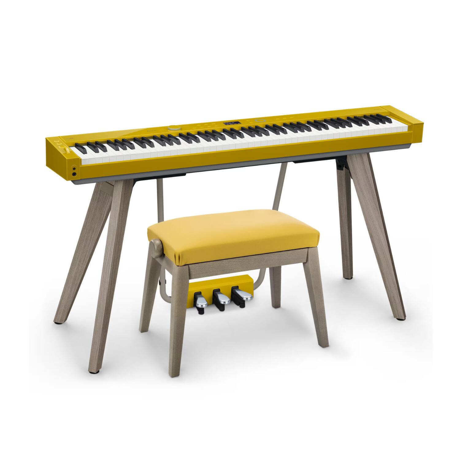 Back. Casio - Casio Height-Adjustable Padded Bench for PX-S7000 Piano (Harmonious Mustard).