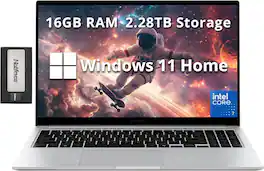 Samsung - Galaxy Book4 15.6" FHD Laptop,Intel Core 7 150U,16GB LPDDR4X, 2TB PCIe SSD,Win 11,256GB Dock Set - Silver