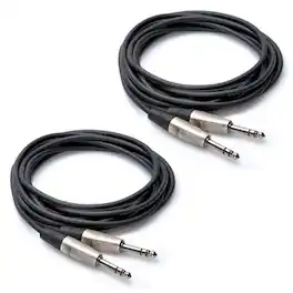 Hosa Technology - 2x Pro Balanced 1/4" TRS Male to 1/4" TRS Male Interconnect Audio Cable 5'