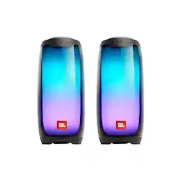 JBL - Pulse 4 Wireless Bluetooth IPX7 Waterproof Speaker Pair Bundle - Black