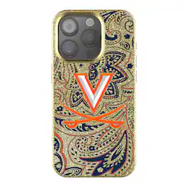 Keyscaper - NCAA - Virginia Cavaliers Paisley Bling iPhone Case - 14 - Gold