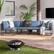 Alt View 13. Walker Edison - Modern Rockland 5-Piece Patio Sectional - Blue.