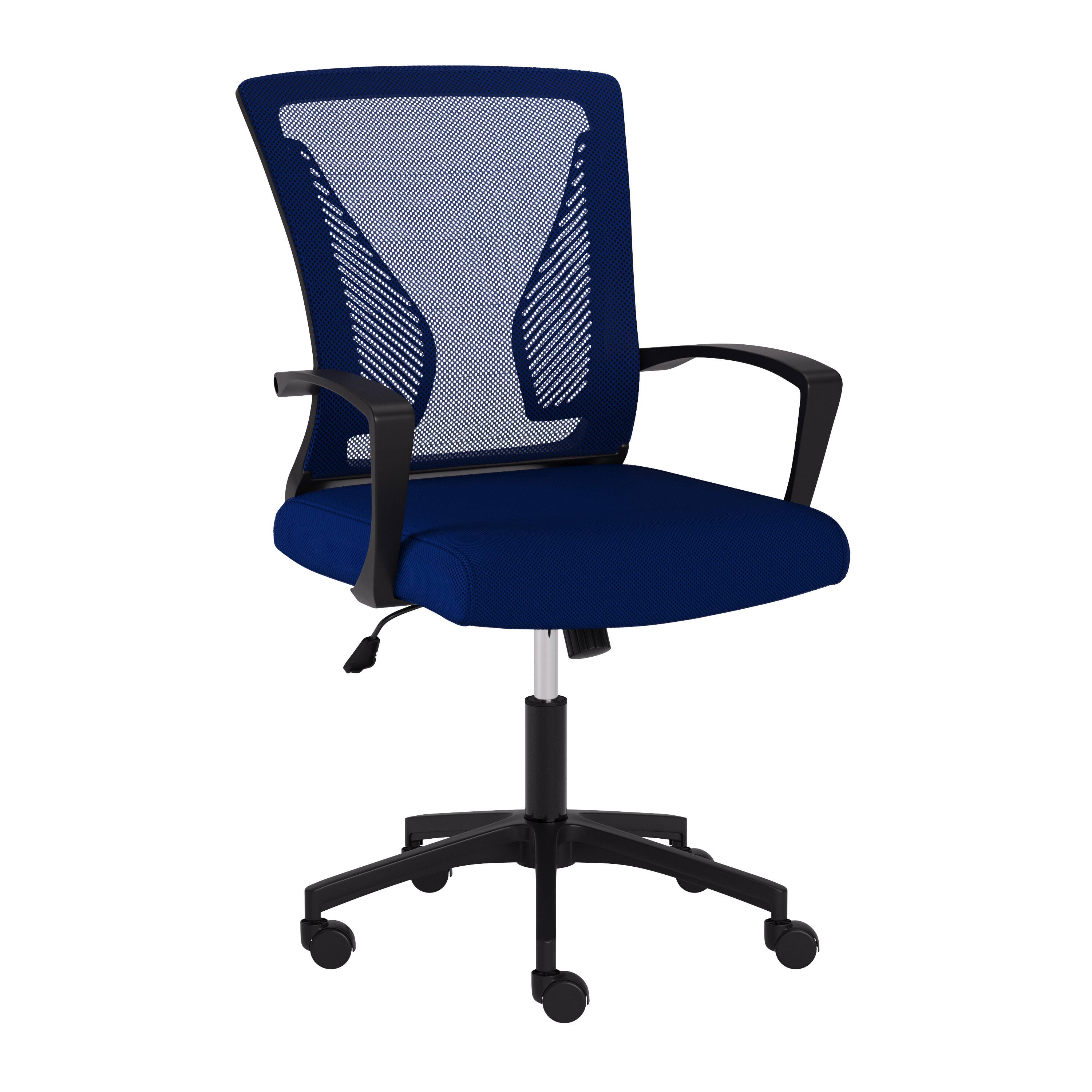 Angle. CorLiving - Workspace Mesh Back Office Chair - Blue.