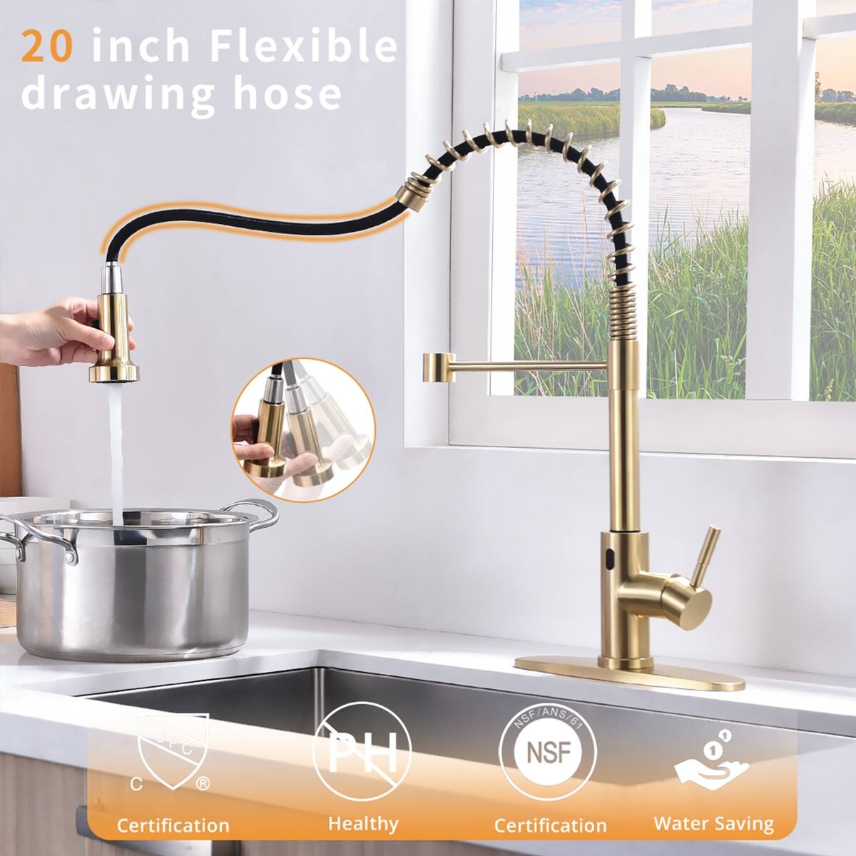 20 inch Flexible drawing hose

UPC C
PH
REFIANSTER NSF
Certification
Healthy
Certification Water Saving