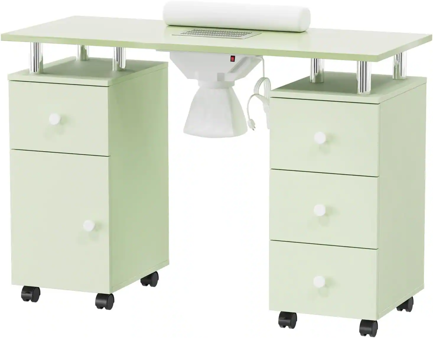 Front. Winado - Manicure Table Nail Desk Nail Table Station with Electric Dust Collector - Mint Green.