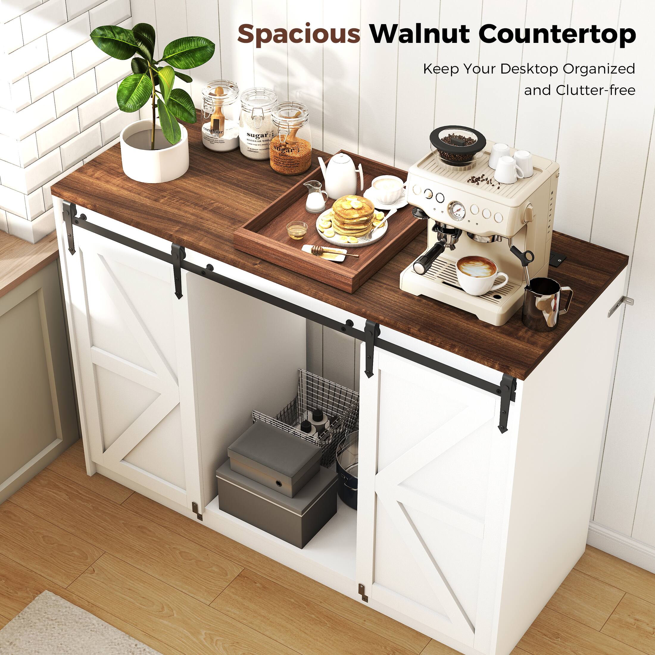 Spacious Walnut Countertop  
Keep Your Desktop Organized and Clutter-free