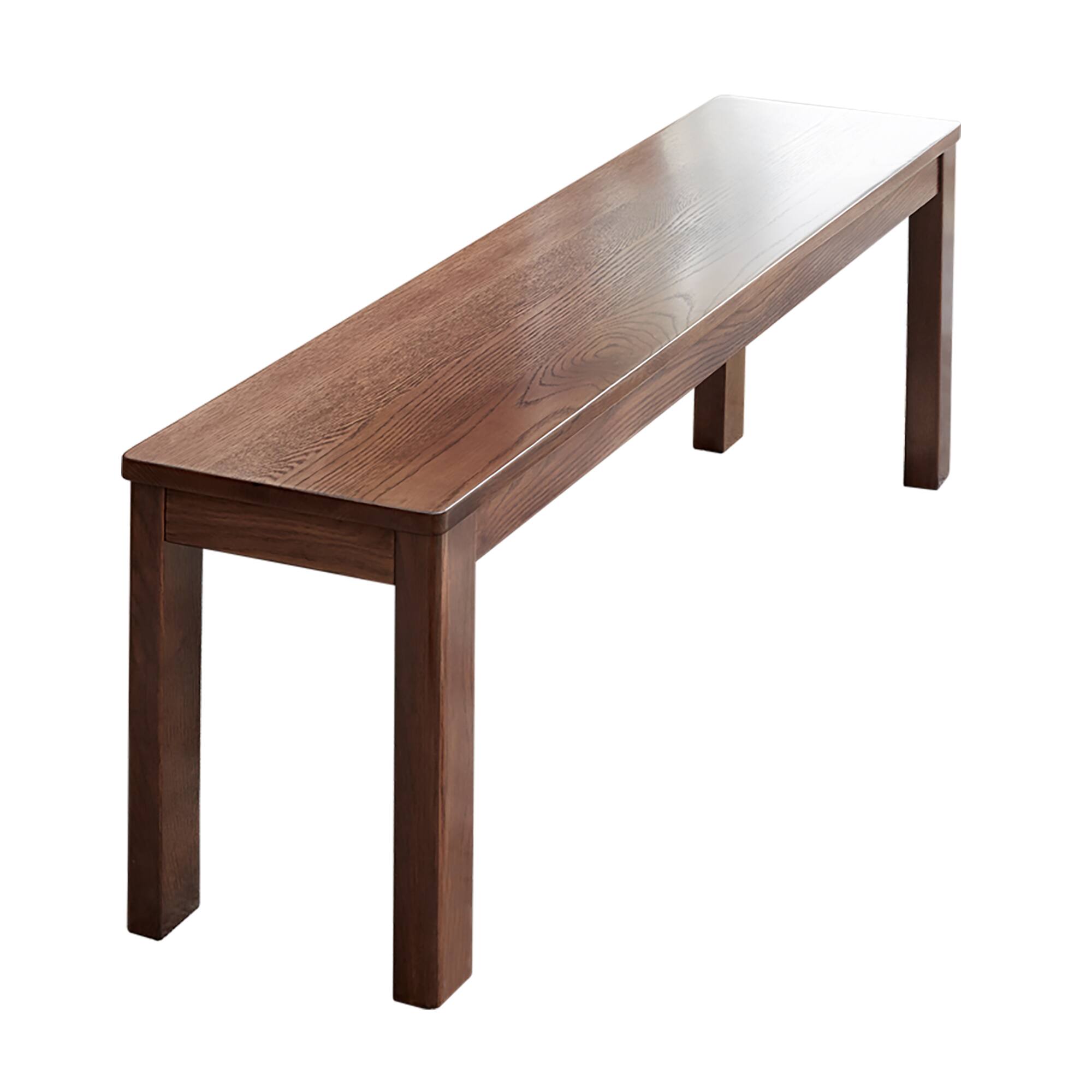 Alt View 6. Bestier - 47inch Walnut Color Solid Wood Classic Dining Bench for Living Room - Walnut.