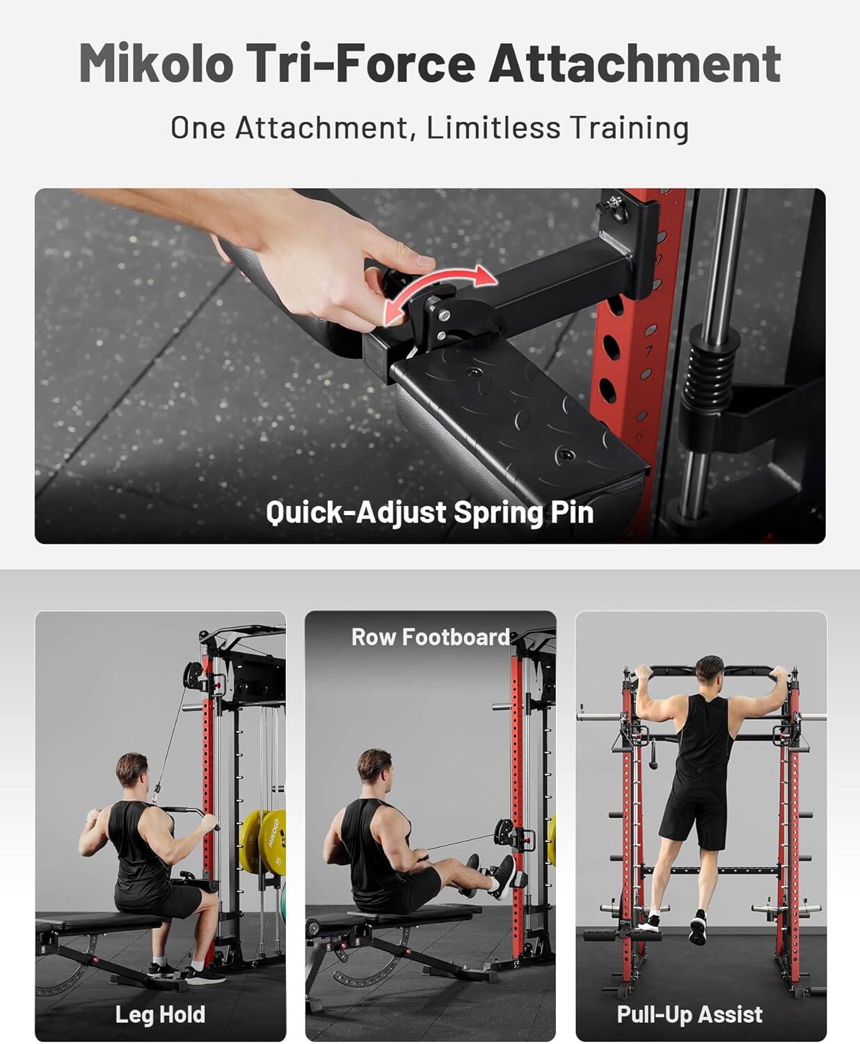 Mikolo M4 2.0 Smith Machine, All in One Home Gym Power Cage with