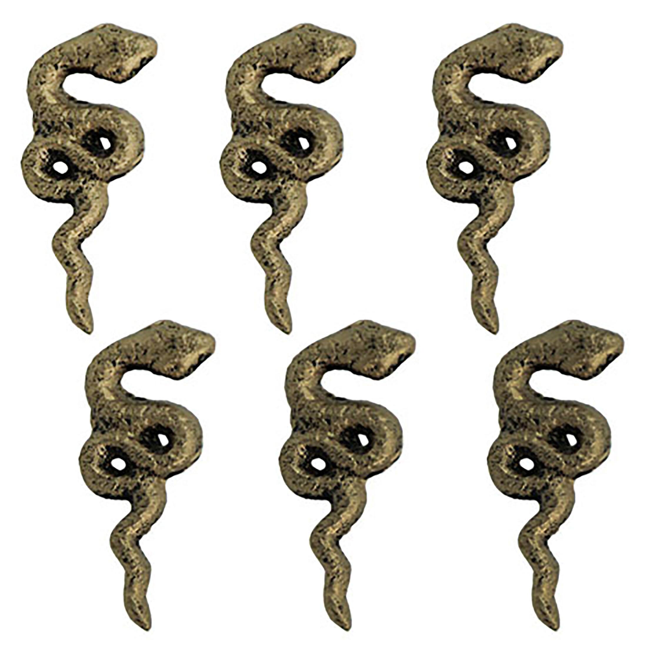 Alt View 8. Zeckos - Set of 6 Gold Gothic Snake Drawer Pulls - 2.25" x 1" - Cabinet Decor - Gold.