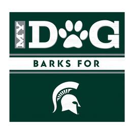 Imperial - Michigan State Spartans 10" x 10.5" My Dog Barks Wood Wall Art - Multicolor