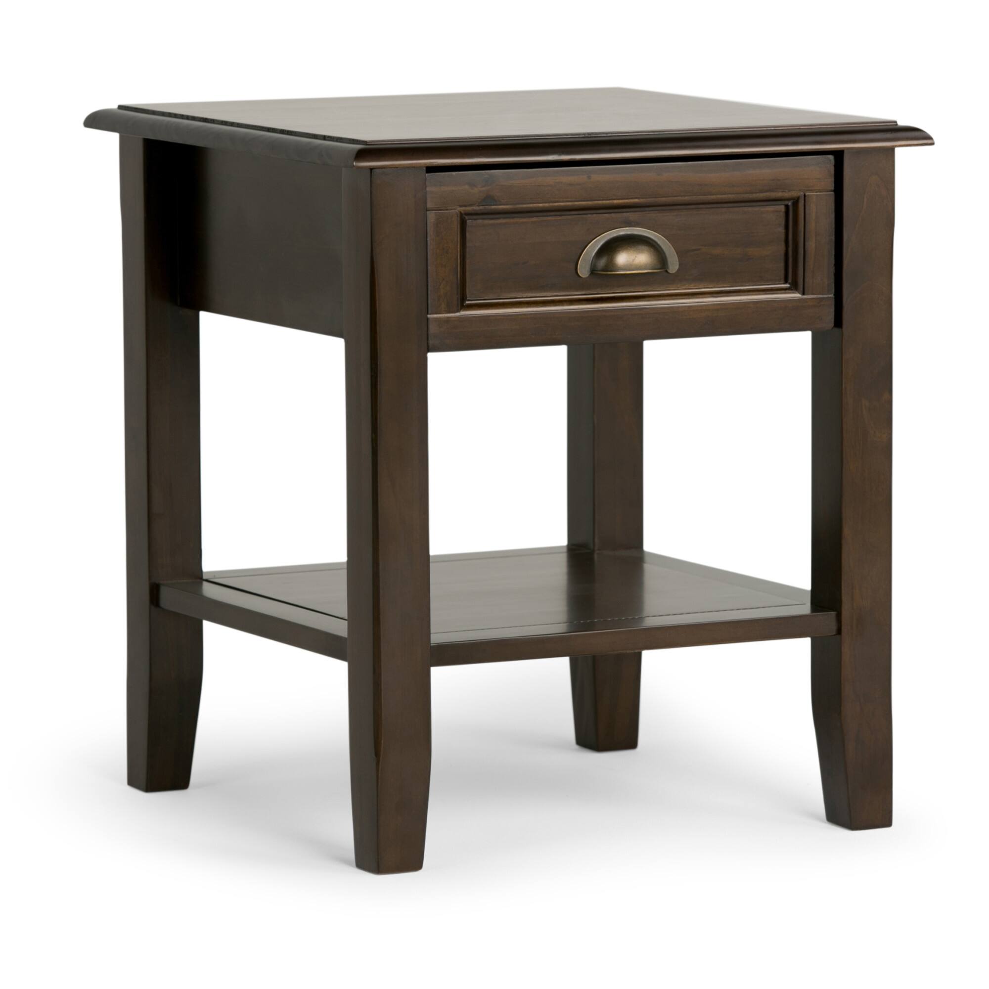 Angle. Simpli Home - Burlington End Table - Mahogany Brown.