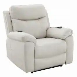 Manhattan Lane - Cheru Power Motion Lift and Recliner Chair with Heated Massage - Ivory