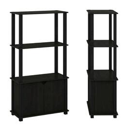 FurniFact - 3-Tier End Table Set in Americano and Chrome Finish with Modern Design - Americano/Chrome