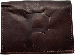 Rico Industries - Pittsburgh Pirates MLB - Distressed Look - Embossed Logo Dark Brown Leather Trifold Wallet - Multi