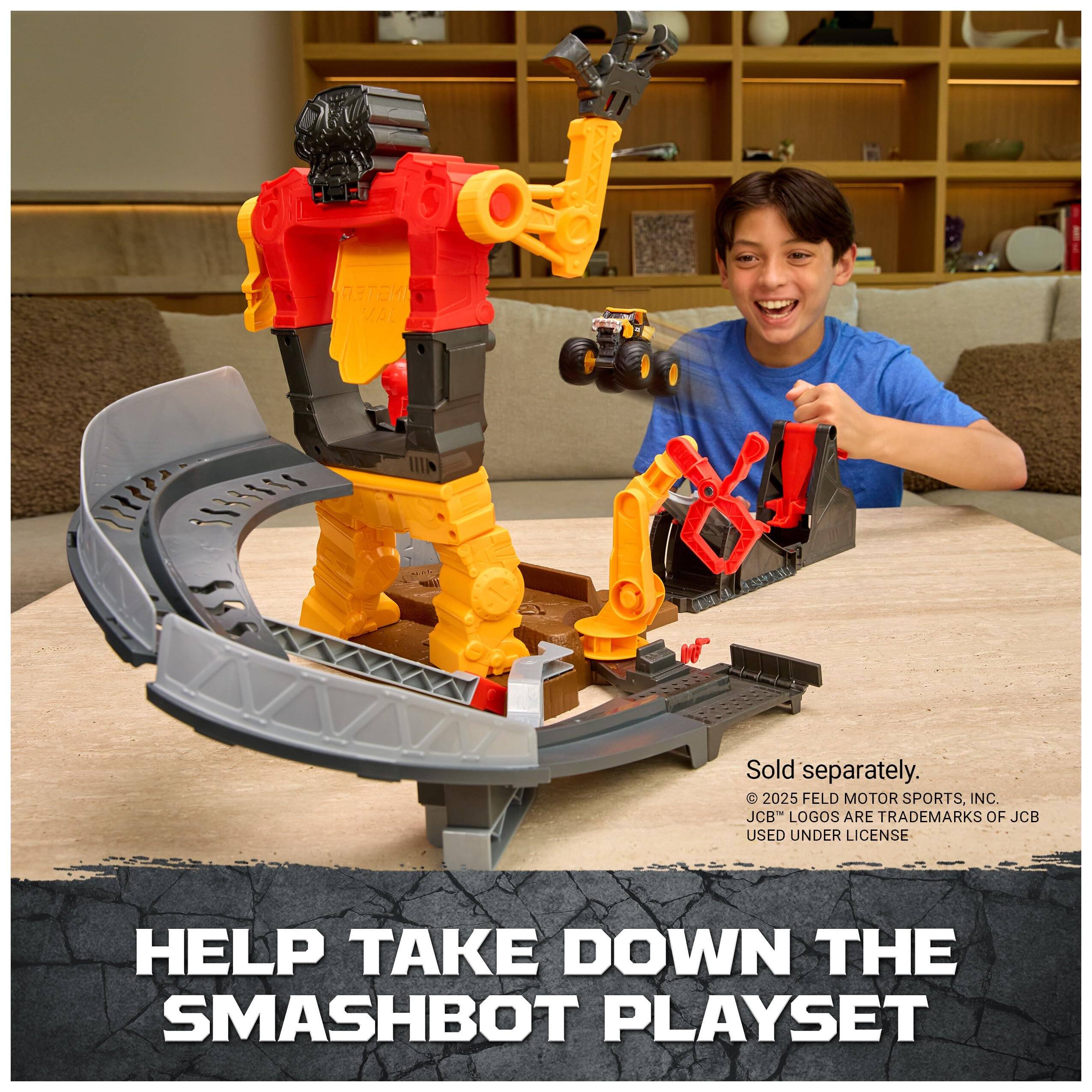 7373M0 VA t 43111 Sold separately.  
© 2025 FELD MOTOR SPORTS, INC.  
JCB® LOGOS ARE TRADEMARKS OF JCB USED UNDER LICENSE  

HELP TAKE DOWN THE SMASHBOT PLAYSET