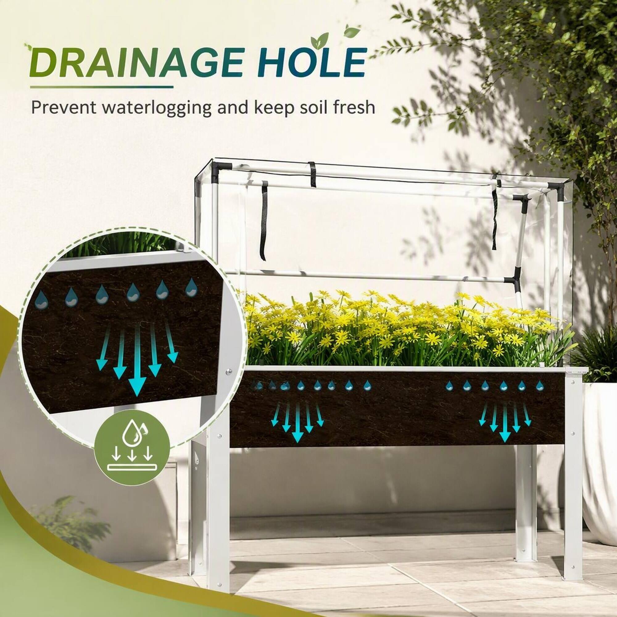 DRAINAGE HOLE  
Prevent waterlogging and keep soil fresh