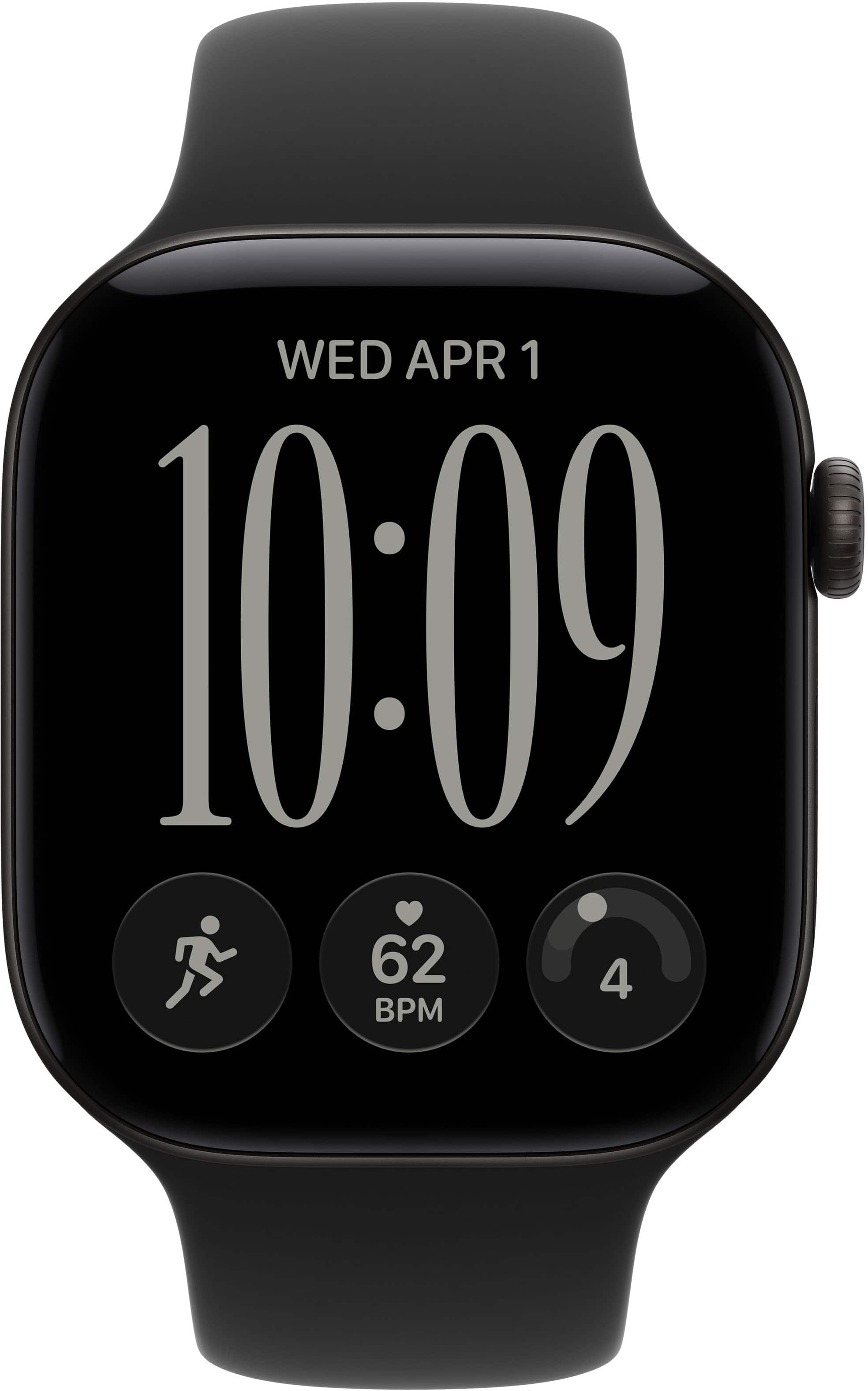 Apple Watch Series 12 (GPS) 46mm Aluminum Case with Black Sport Band - M/L - Black thumb 2