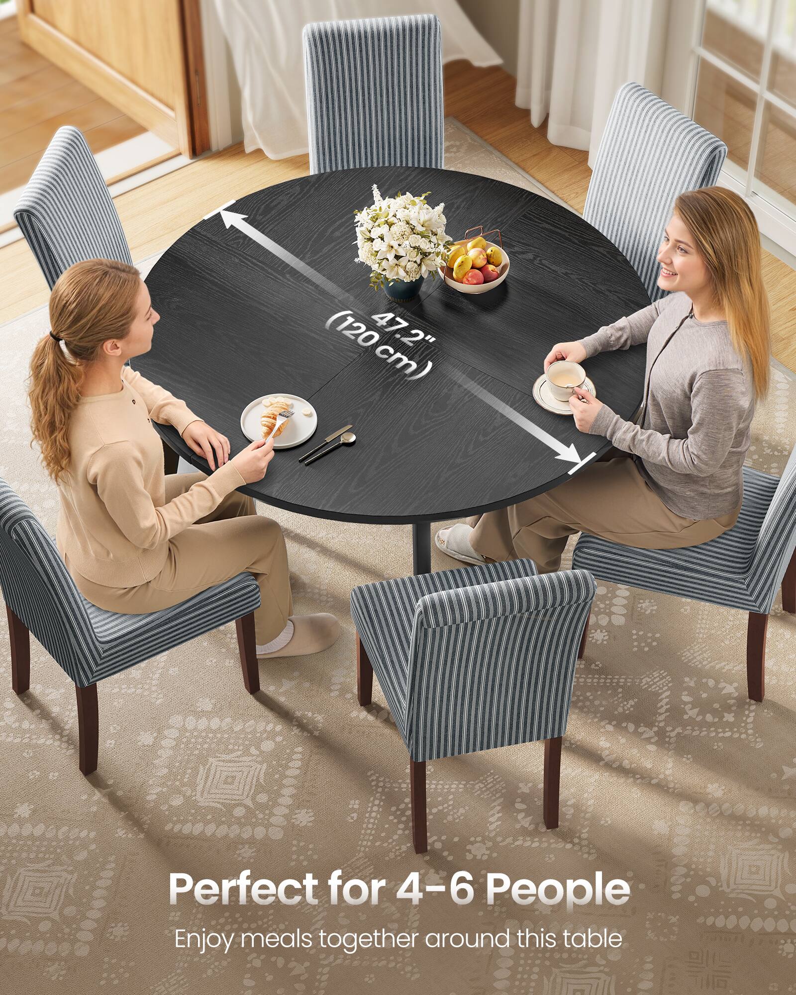 (120 47.2" 2 cm) Perfect for 4-6 People  
Enjoy meals together around this table