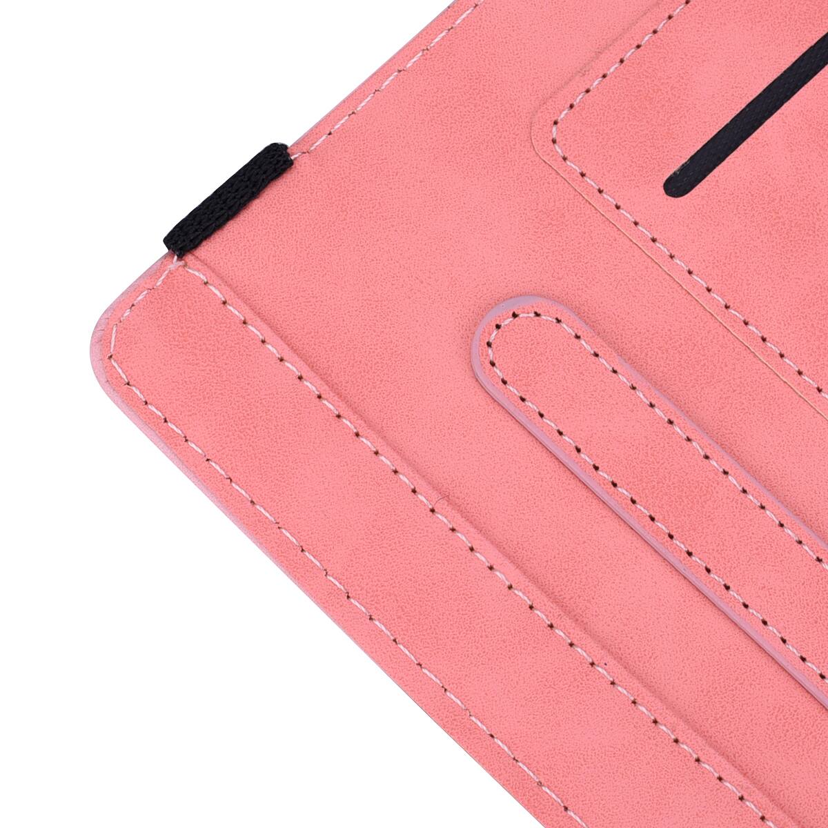 Back. Dteck - Case for Samsung Galaxy Tab S10 Ultra & S9 Ultra & S8 Ultra (X920/X910/X900),Shockproof Embossed PU Leather Folio Cover - Pink.