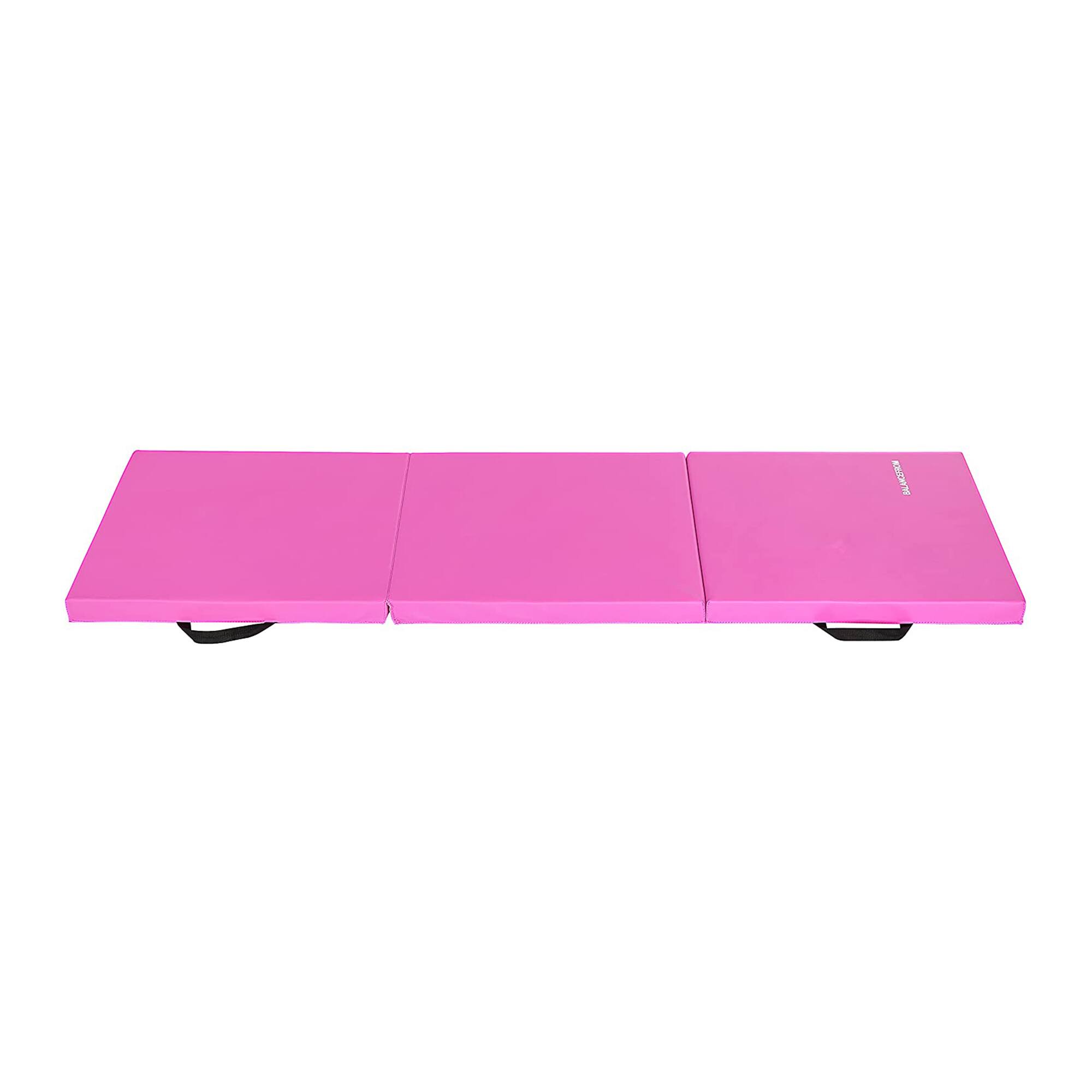 Alt View 7. BalanceFrom Fitness - BalanceFrom Fitness GoGym 2 Inch Thick Tri Fold Folding Gymnastics Mat, Pink - Pink.