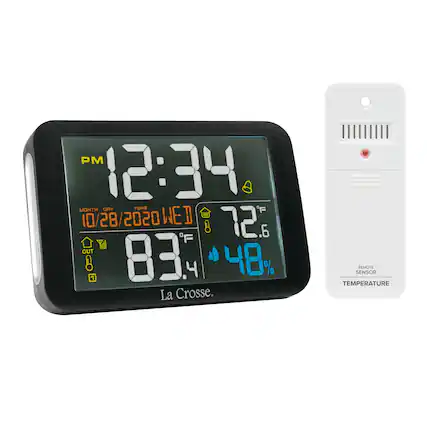 PM 12:34 MONTH DMY YEAR WEB IN 10/28/2020 8 72.6 Y OUT 8 1 83.4 4 48% La Crosse. REMOTE SENSOR TEMPERATURE