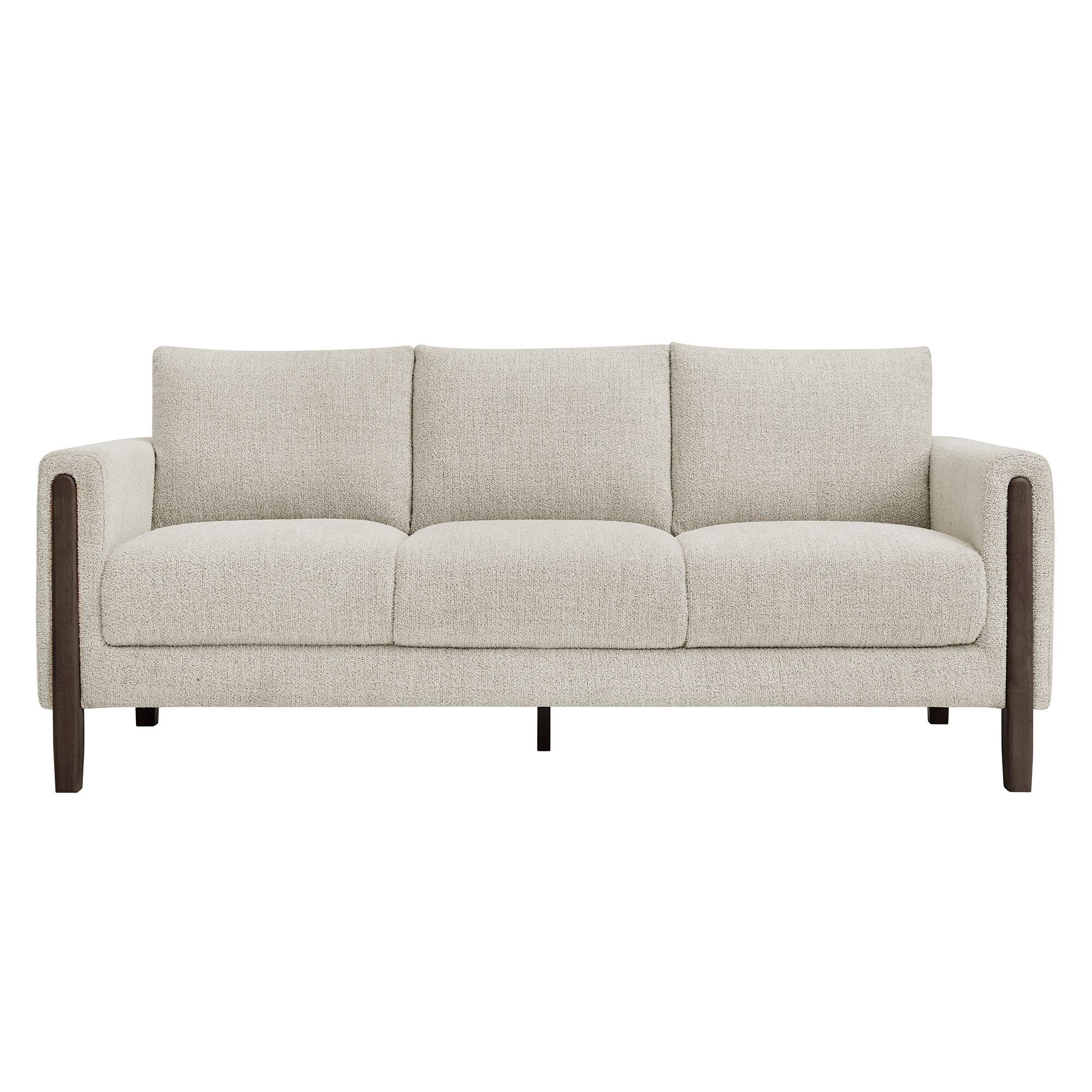 Alt View 2. Modway - Hawken Boucle Fabric Sofa by Modway - Parchment Espresso.