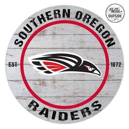 Jardine - Southern Oregon Raiders 20'' x 20'' Indoor/Outdoor Weathered Circle Sign - White