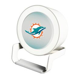 Keyscaper - Miami Dolphins Linen Print Nightlight Charger & Bluetooth Speaker - White